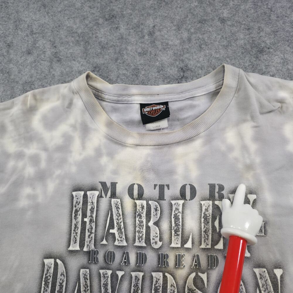 VTG Harley Davidson Motorcycles T Shirt Mens Large Tie Dye Flames Graphic Biker - Picture 15 of 16